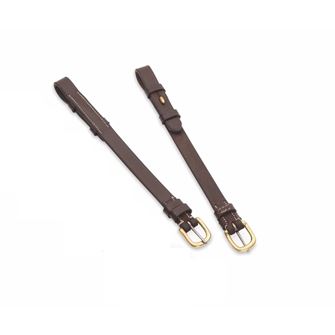 Shires Salisbury Bridle Cheek Pieces with Hook Studs (Australian Nut/Brass)