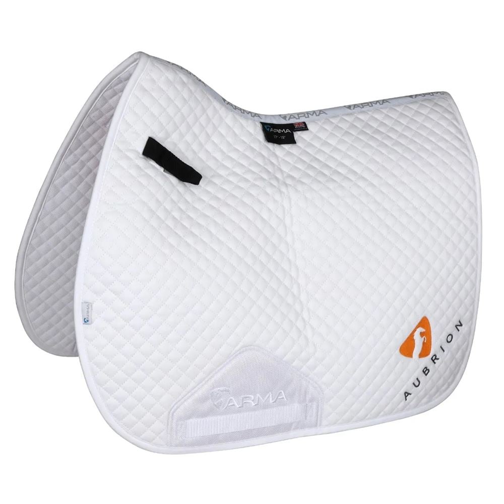 *barcodes* Shires Aubrion Branded GP Saddlecloth (White)