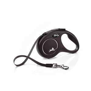 Flexi New Classic Tape Black Dog Lead - Small 5m (Black)