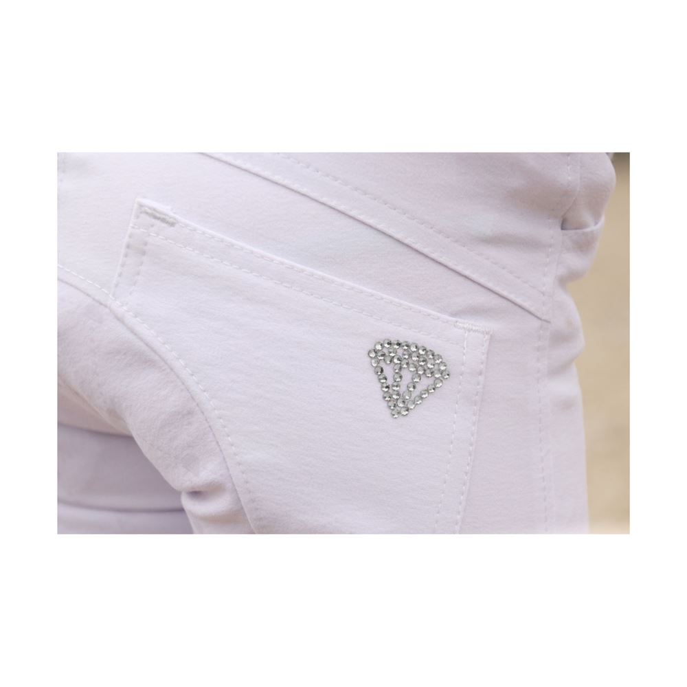 Hy Equestrian Cadiz Mizs Competition Breeches (White/Silver)