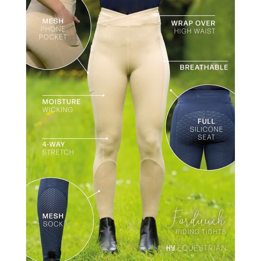 Hy Equestrian Fordwich Riding Children's Tights (Navy)