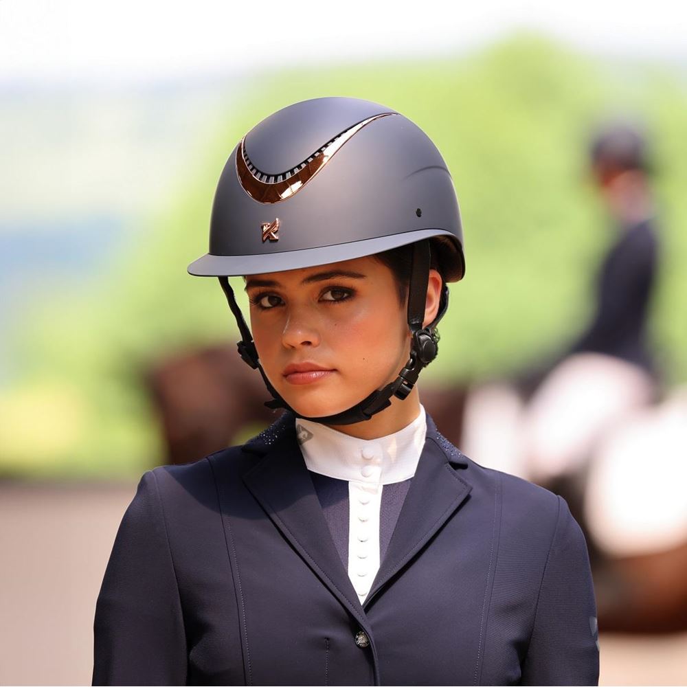 Shires Karben Elisa Ellipse Riding Hat (Navy/Rose Gold)