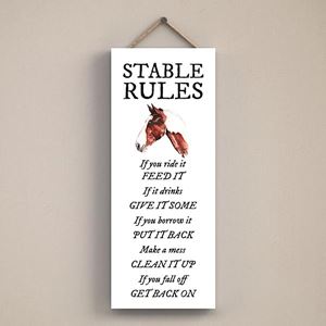 Jenkinsons Elico Wooden Plaque (Stable Rules)