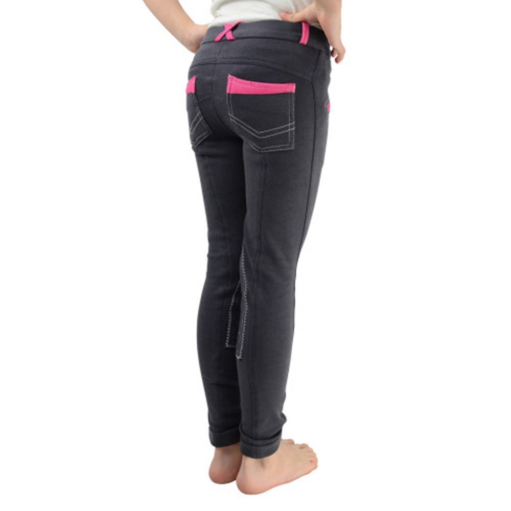 HyEquestrian Diesel Children's Jodhpurs (Charcoal/Pink)