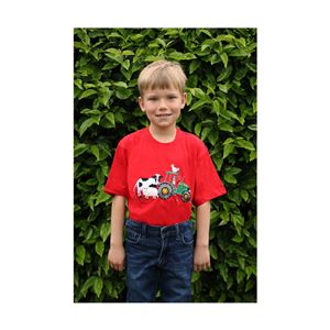 British Country Collection Farmyard T-Shirt - Child (Red)