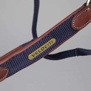 Shires Velociti Lusso Padded Leather Headcollar (Navy)