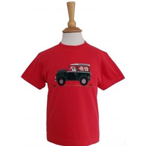 British Country Collection Offroader & Dogs T-Shirt - Child (Red)