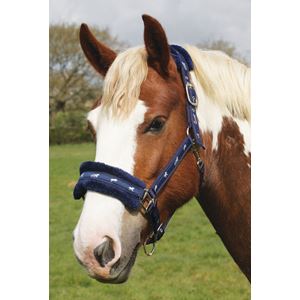 Rhinegold Padded Logo Headcollar (Navy)