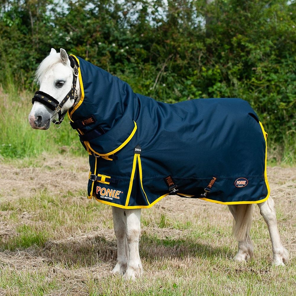 Gallop Ponie 200 Combo Turnout Rug - 200g (Navy/Yellow)