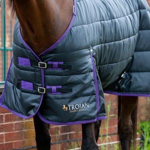 Gallop Trojan Dual 200 Stable Rug & Neck Set (Black/Purple)