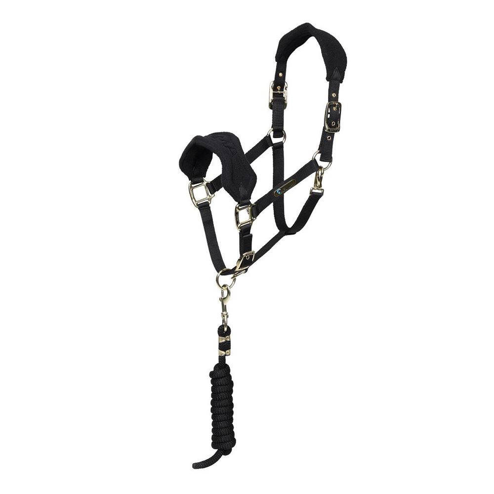 Shires ARMA Fleece Headcollar & Lead Rope (Black)