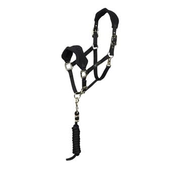 Shires ARMA Fleece Headcollar & Lead Rope (Black)