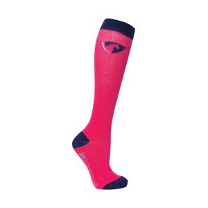 Hy Equestrian Children's Dyna Force Socks Pack of 3 (Raspberry/ Navy)