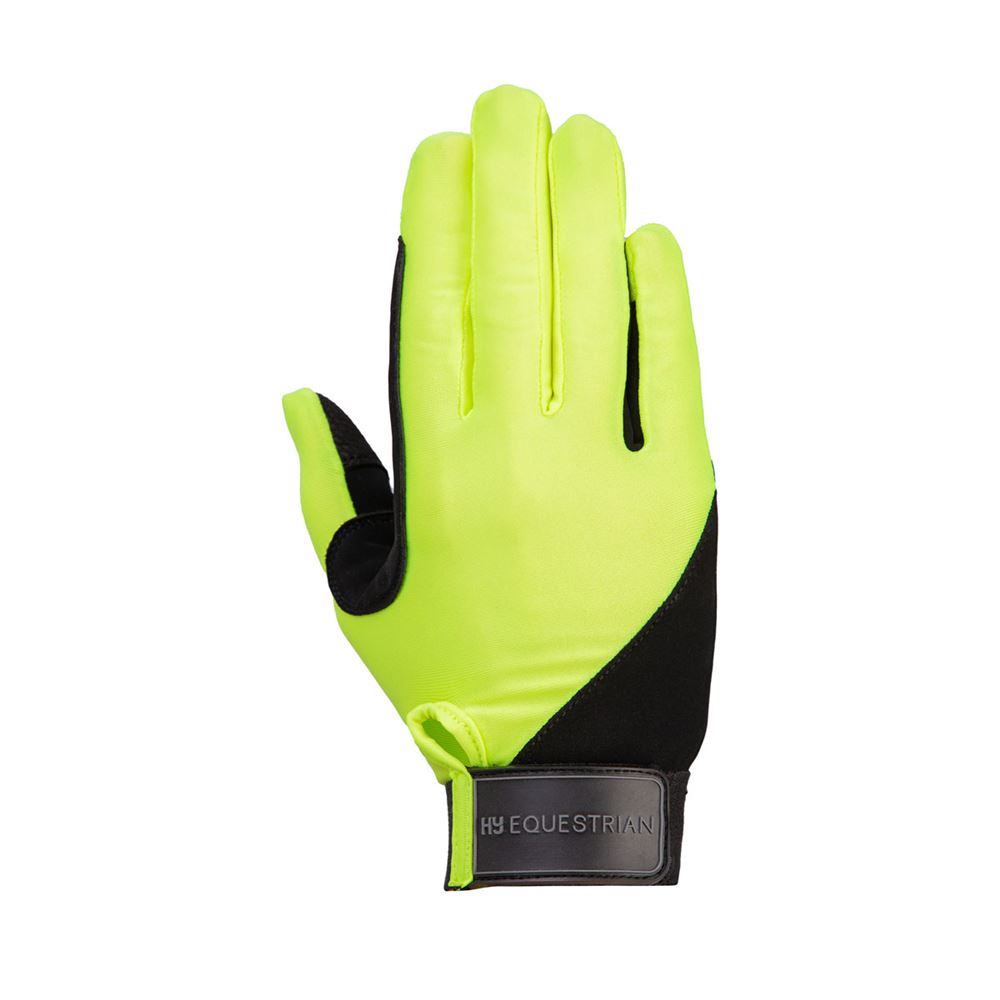 Hy Equestrian Absolute Fit Glove - Adult (Reflective Yellow)