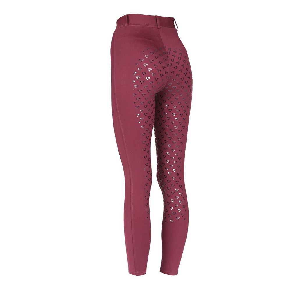 Shires Aubrion Albany Ladies Riding Tights (Black Cherry)