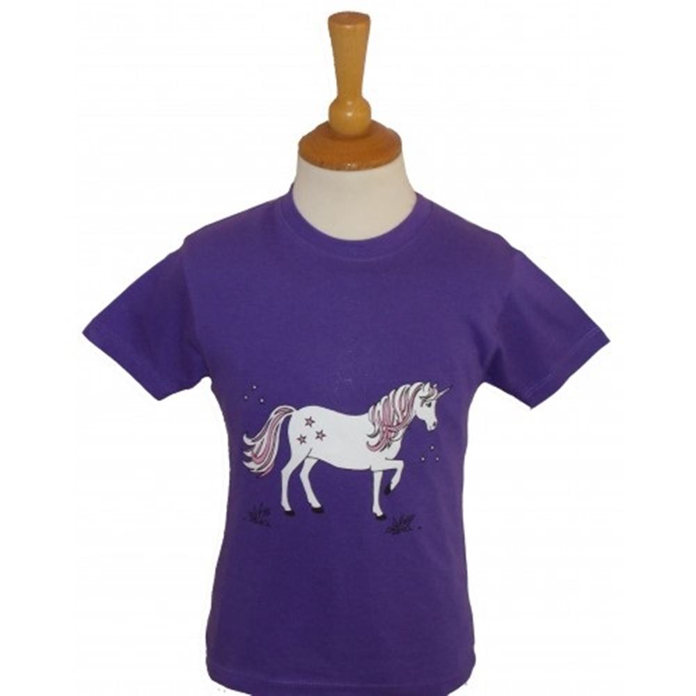 British Country Collection Dancing Unicorn Tee - Child (Purple)