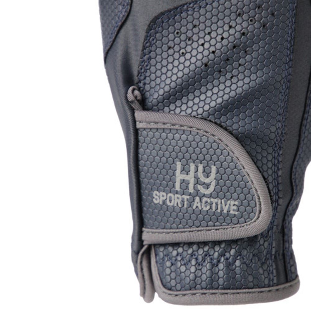 Hy Sport Active Young Rider Riding Gloves (Navy/Pencil Point Grey)