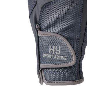 Hy Sport Active Young Rider Riding Gloves (Navy/Pencil Point Grey)