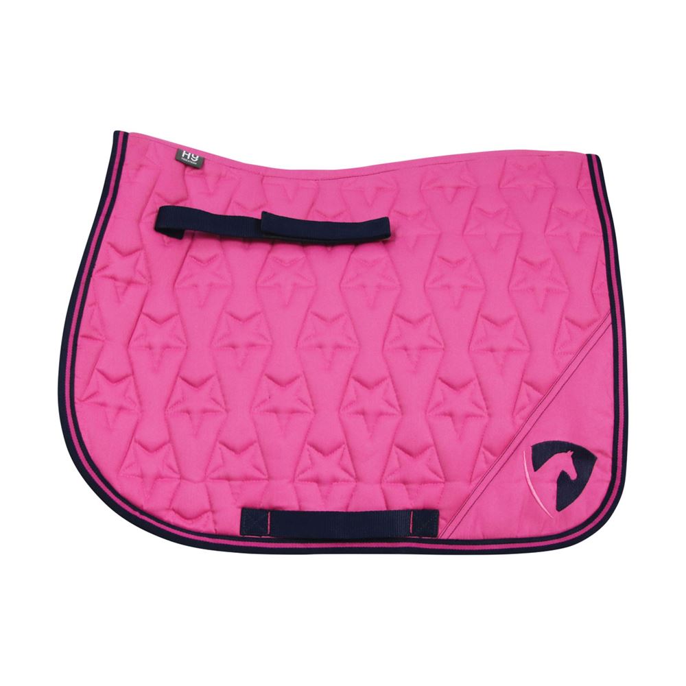 Hy Equestrian Belton Saddle Pad (Pink/Navy)