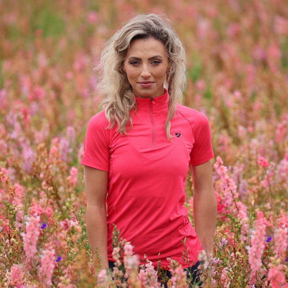 Shires Aubrion Revive Short Sleeve Base Layer (Coral)