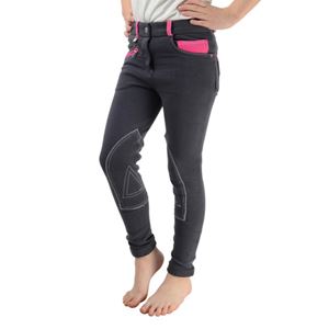 HyEquestrian Diesel Children's Jodhpurs (Charcoal/Pink)