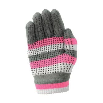 Hy Equestrian Magic Striped Gloves (Pink/Grey)