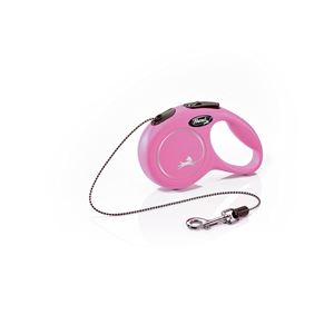 Flexi New Classic Cord Black Dog Lead - Small 8m (Pink)