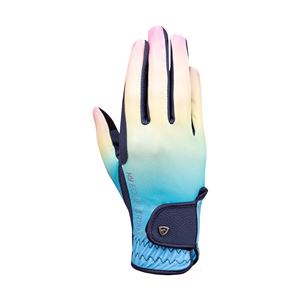 Hy Equestrian Ombre Riding Gloves - Adult (Navy/Pastel)