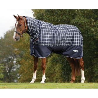 Saxon Defiant 600D Combo Heavy Turnout Rug 300g (Navy Plaid)