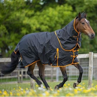 Gallop Trojan Dual 100 Turnout Rug & Neck Set (Black/Orange)