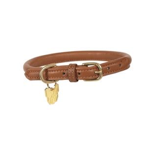 Shires Rolled Leather Dog Collar - Medium to Large