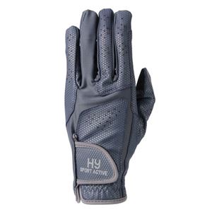 Hy Sport Active Young Rider Riding Gloves (Navy/Pencil Point Grey)