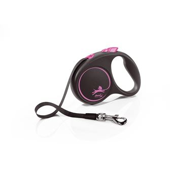 Flexi Black Design Tape Dog Lead - Medium 5m (Pink)