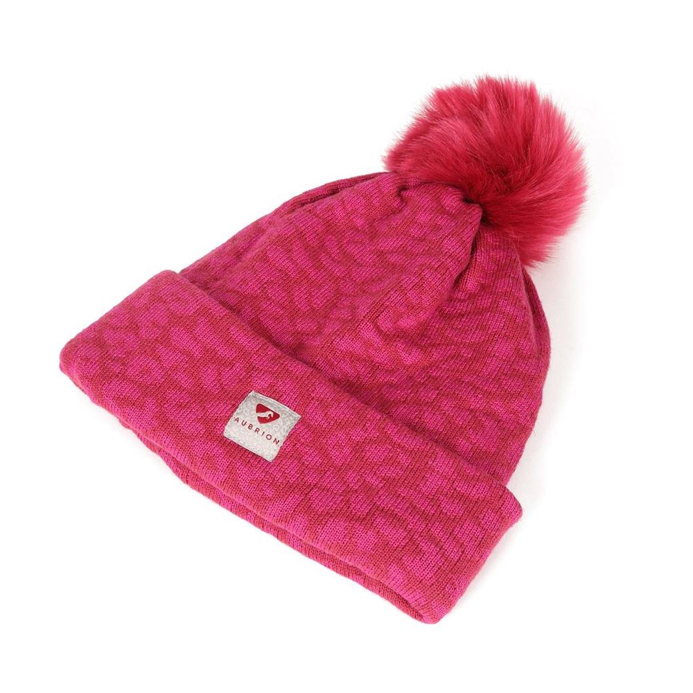 Shires Aubrion Fleece Lined Bobble Hat (Cerise)