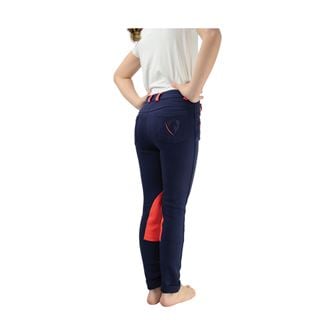 Hy Equestrian Belton Children's Jodhpurs (Navy/Red)