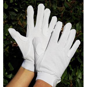 Rhinegold Cotton Pimple Palm Gloves (White)