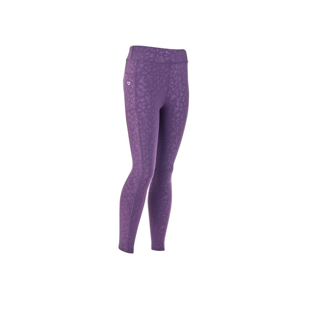 Shires Aubrion Young Rider Non-Stop Riding Tights - (Purple)