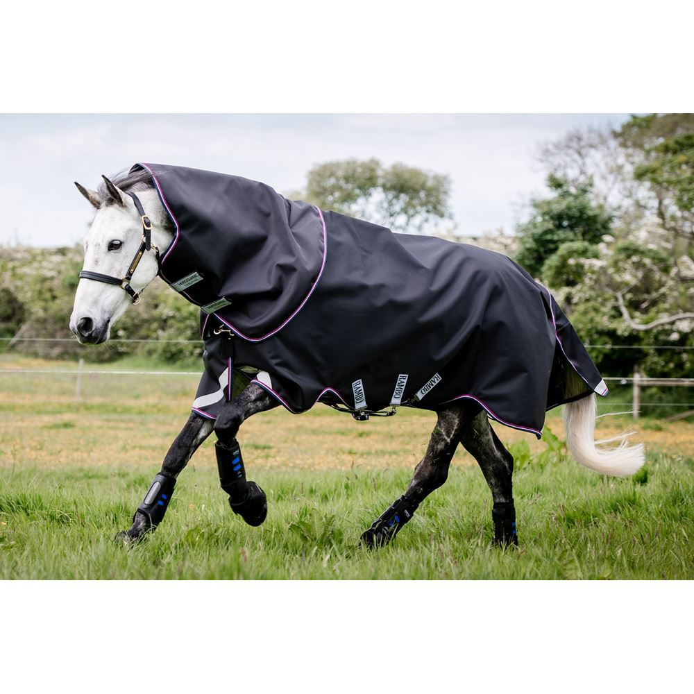 Horseware Rambo Supreme 1680D Turnout Lite 0g (Navy/Burgundy,Dusty Blue & Navy)