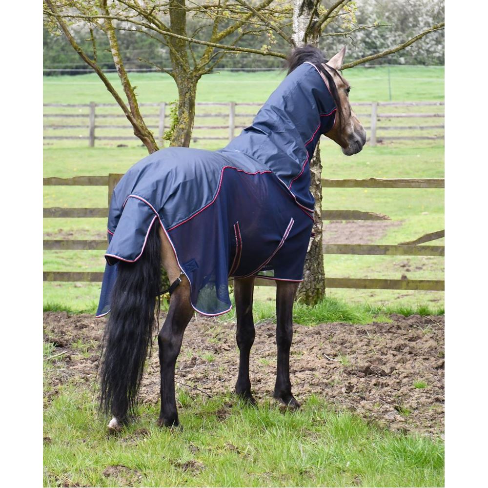 Rhinegold Mombasa Waterproof Topline Fly Rug With Neck Cover (Navy)