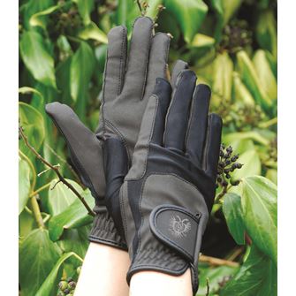 Rhinegold Elite Stretch Riding Gloves (Black)