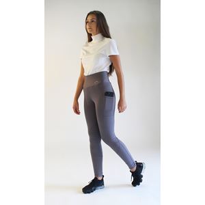 Gallop High-Waist Pocket Silicone Knee Tights (Grey)