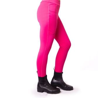 Gallop Childrens Pocket Silicone Knee Tights (Fushia Pink)