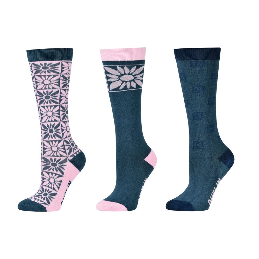 Dublin Kids 3 Pack Riding Socks (Geo Floral)