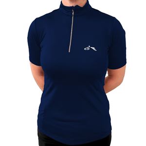 Gallop Short Sleeve Zipped Neck Base Layer (Navy)