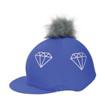 Hy Equestrian Diamonds Hat Cover (Electric Blue/Grey)