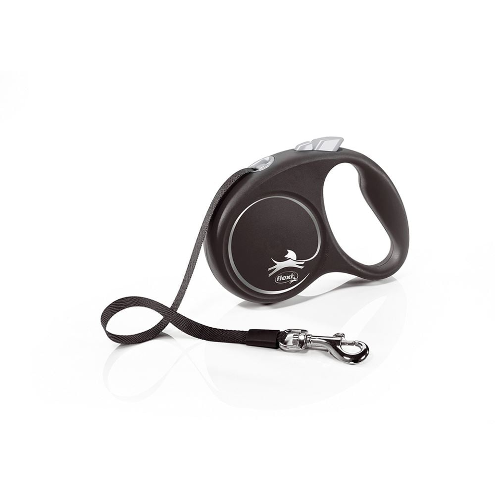 Flexi Black Design Tape Dog Lead - Small 5m (Black)