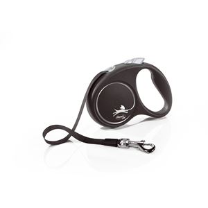 Flexi Black Design Tape Dog Lead - Small 5m (Black)