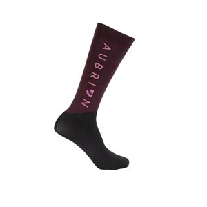 Shires Aubrion Eltar Ladies Riding Socks (Black Cherry)