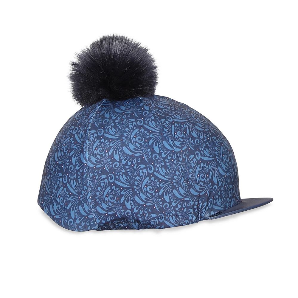 Shires Aubrion Hyde Park Riding Hat Cover (Navy Paisley)