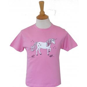 British Country Collection Dancing Unicorn Tee - Child (Pink)